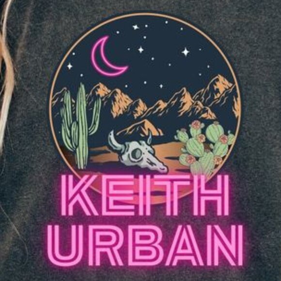 Keith Urban Neon Moon Shirt – Country Music Graphic Tee Western Retro Concert 90 - Picture 2 of 5